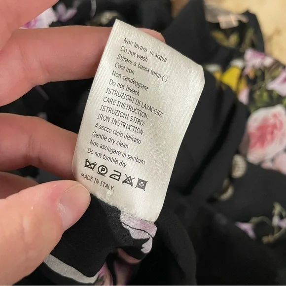 Giambattista Valli Frilled Cape Floral Silk Blouse Size XL - Picture 11 of 11